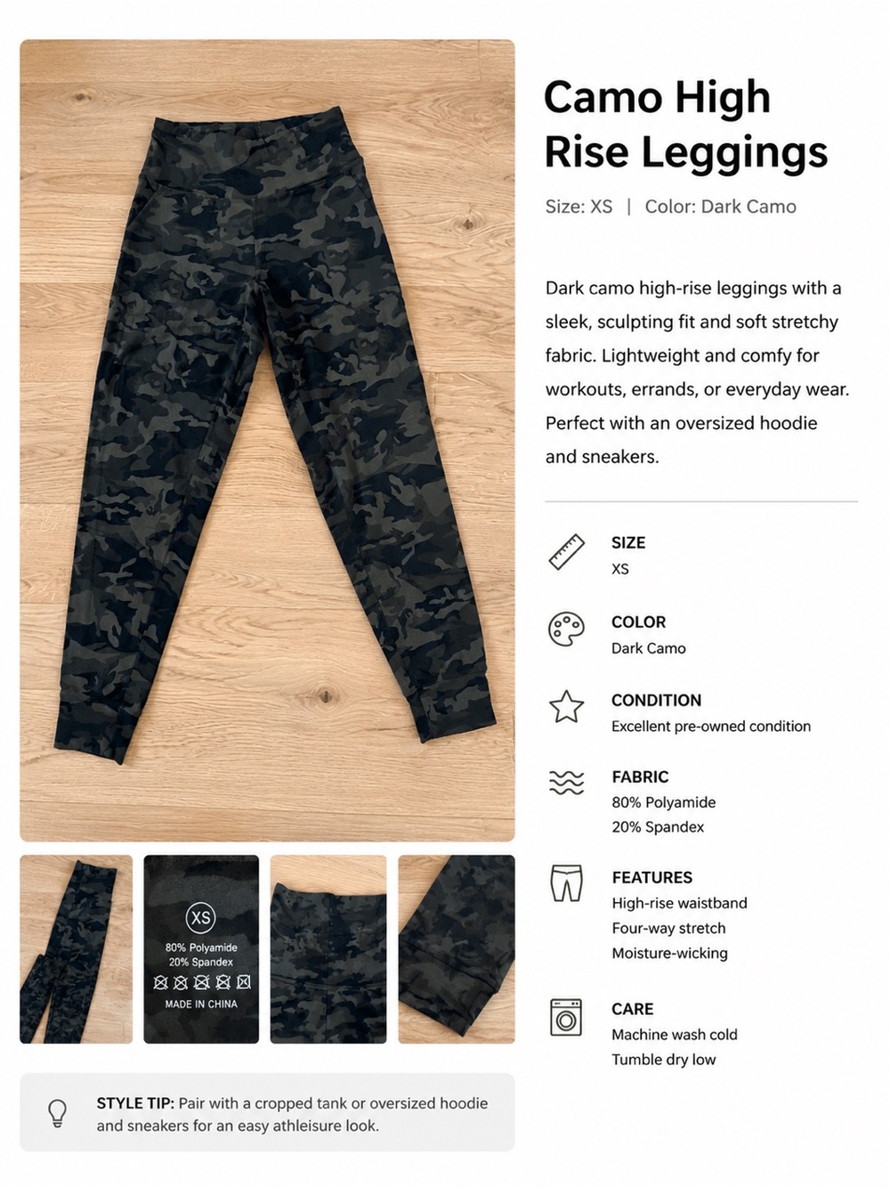 Camo High-Rise Leggings - Dark Camo